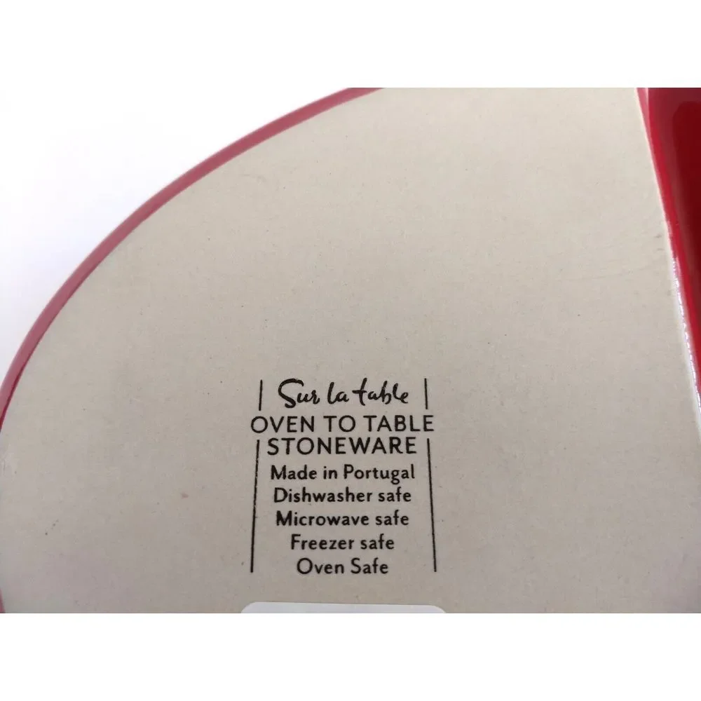 Sur La Table Stoneware 2-Section Dish‎ Casserole Red Oven to Table Portugal NWT